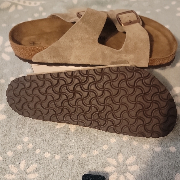 Birkenstock Suede Sandals in Taupe - Picture 7 of 7